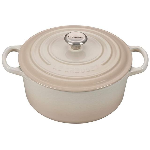 Le Creuset LS2501-22716SS Signature Round Dutch Oven, 3.5 qt, Meringue