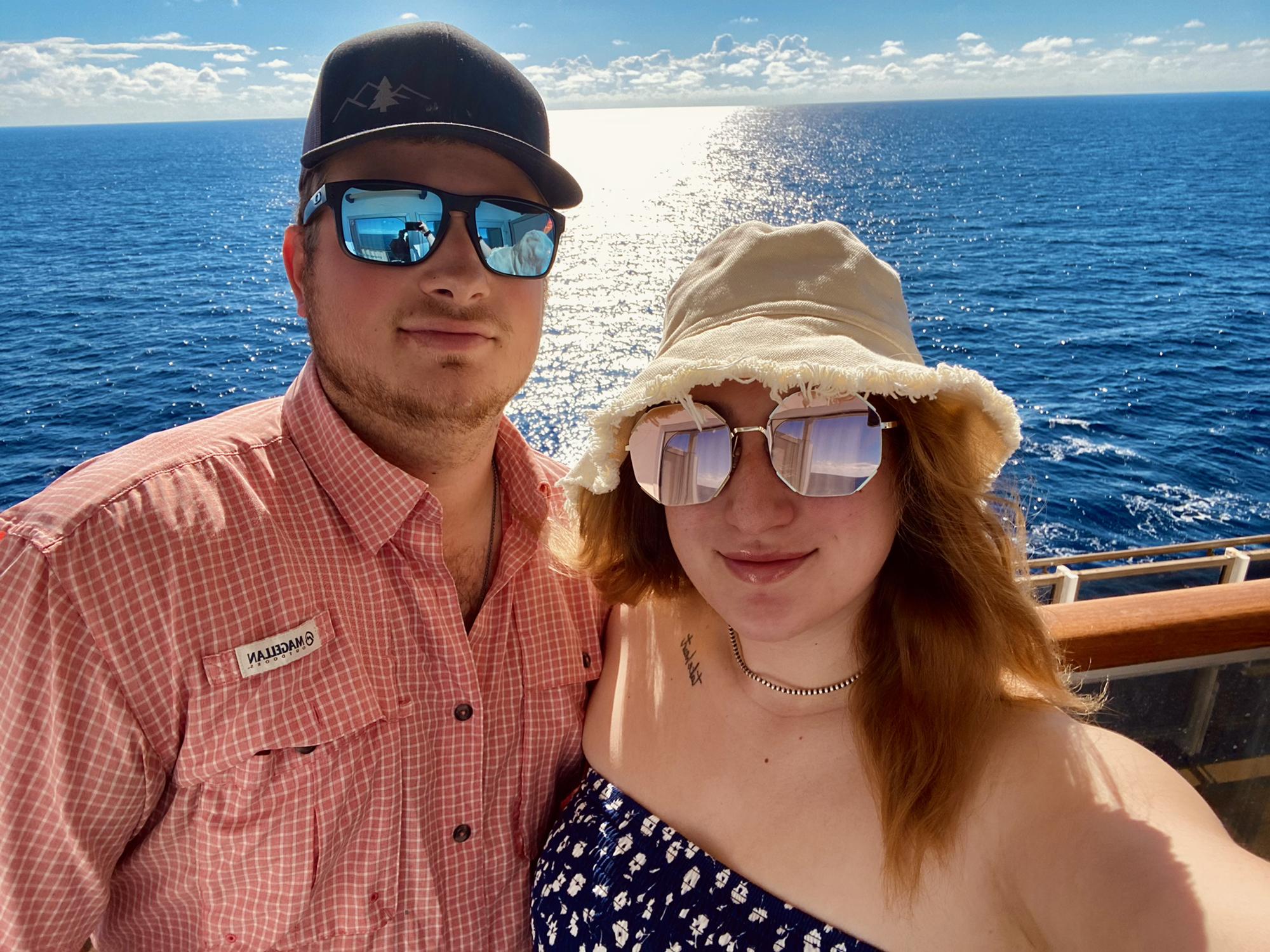 Our first (and certainly not last) time out at sea together!
