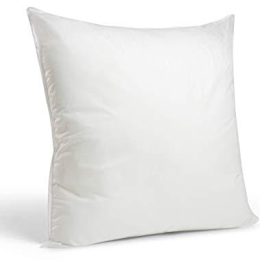 Foamily Premium Hypoallergenic European Sleep Pillow Insert Euro Sham Square Form Polyester, 26" L X 26" W, Standard/White