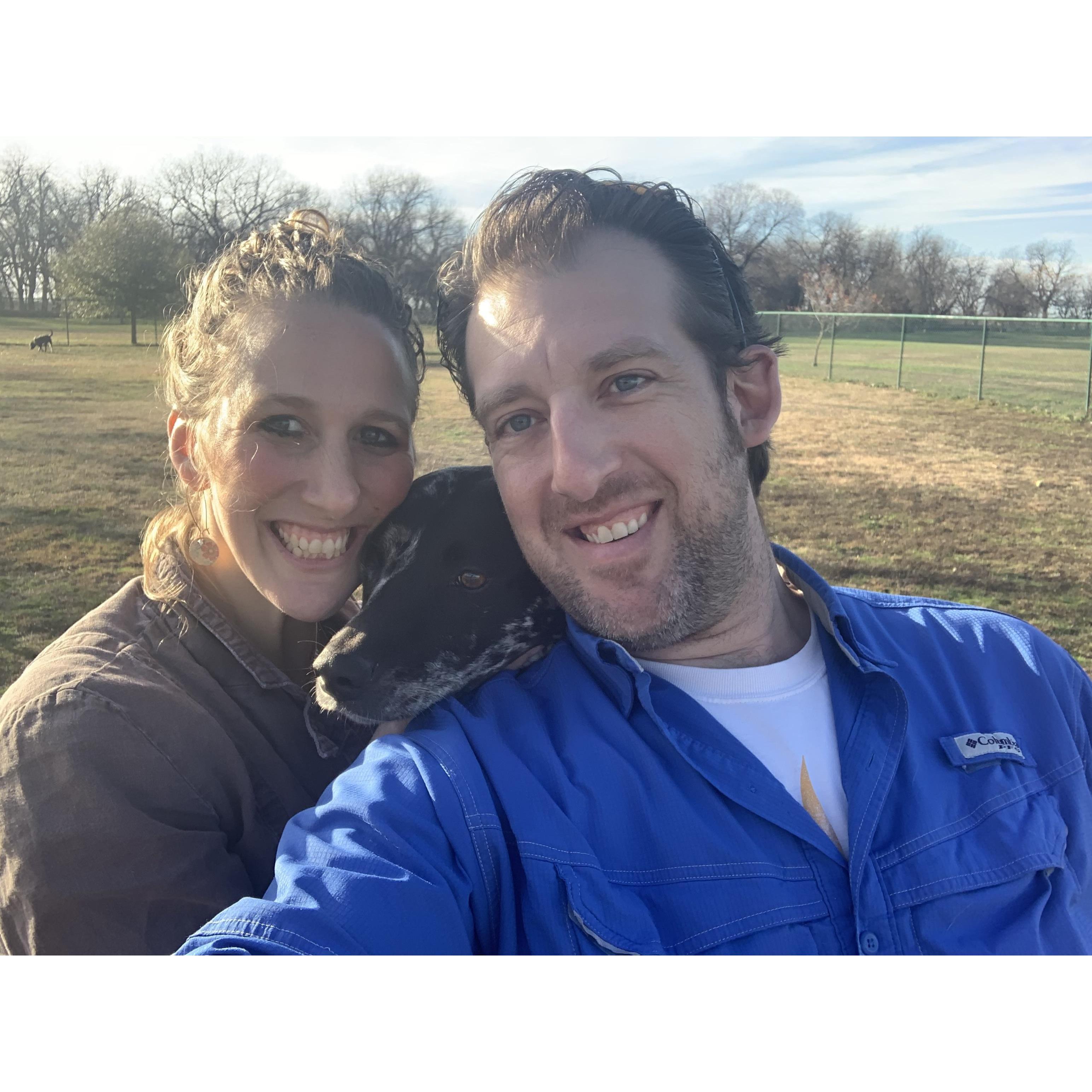 Us with Tallie at the dog park