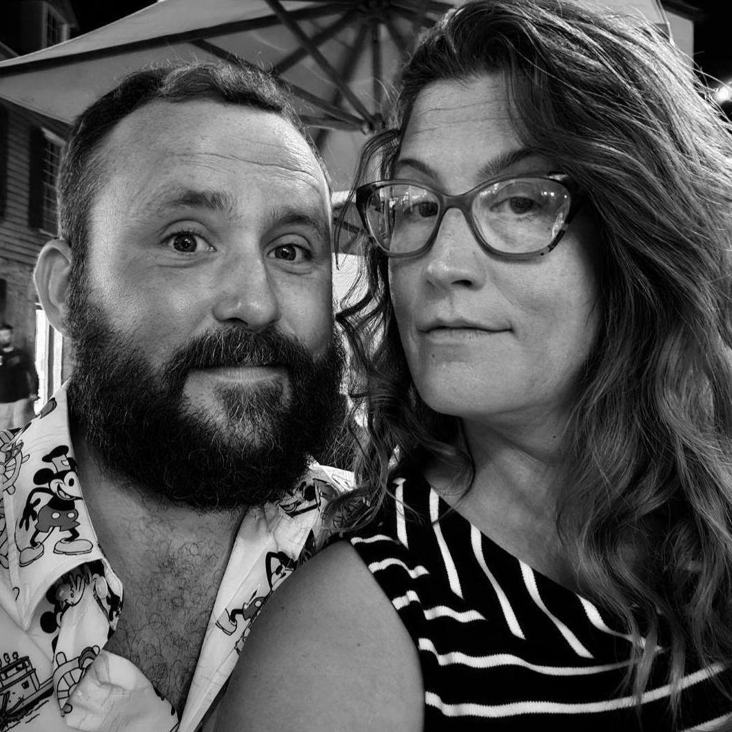 Sabrina snapped this pic of us on vacation. We were so sunburned here... having drinks on the porch in the historic district of St. Augustine