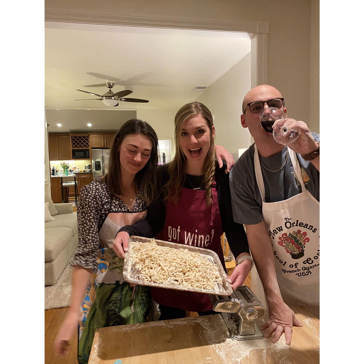 April 19, 2022 - Allie teaching us the art of pasta making