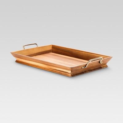 Acacia Tray with Metal Handles - Threshold™