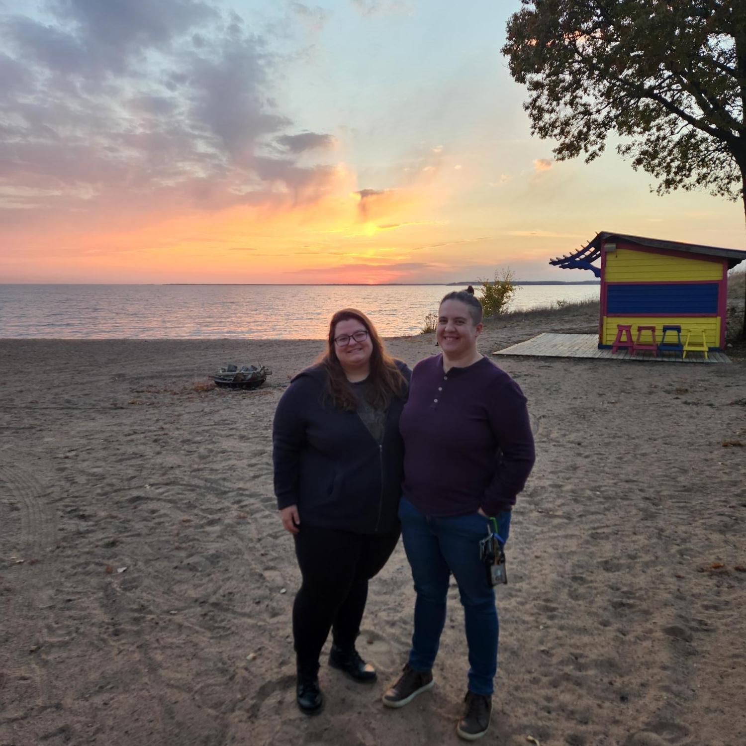 Meagan proposed on the beach at sunset!