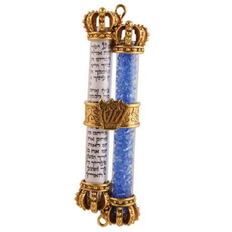 Crowns Wedding Breaking Glass Keepsake Mezuzah Case