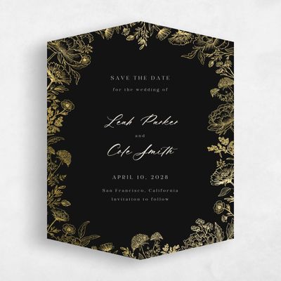 Black Diamond Wedding Save the Date - Vicenza Portrait Foil