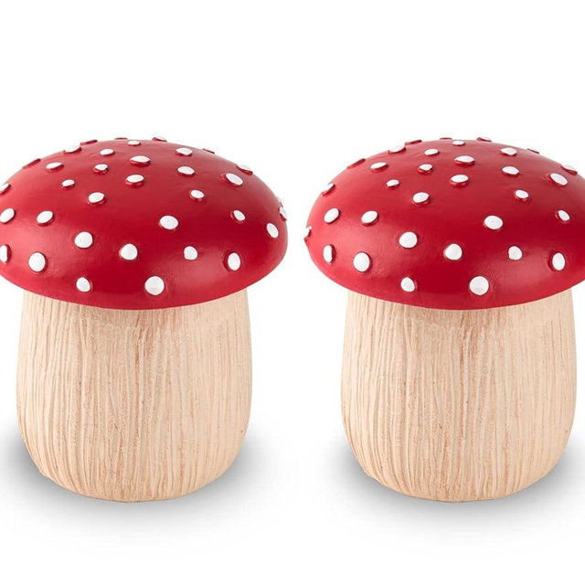 dgudgu 2 Pack Qtip Holder Organizer Mushroom Cotton Ball Holder Cotton Swab Holder Qtip Dispenser Bathroom Cotton Ball Container