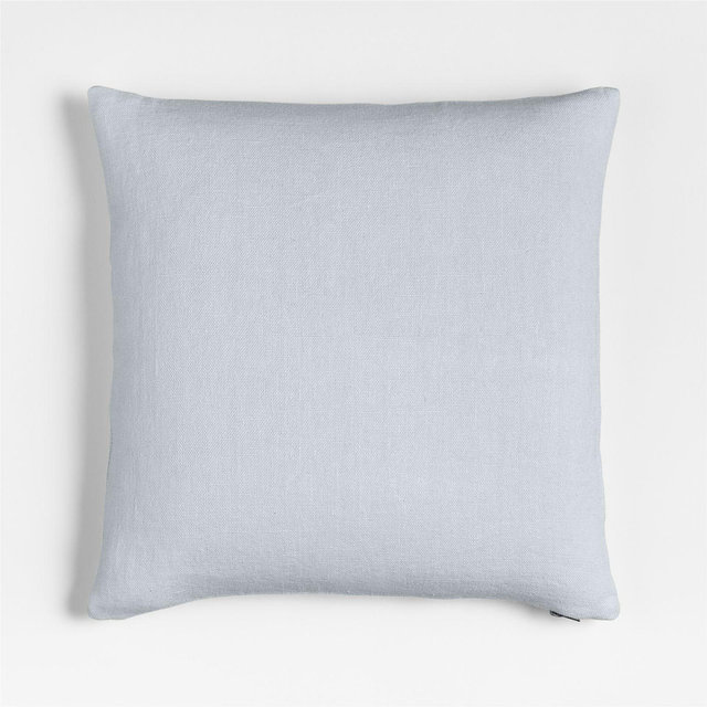 Relaxed Linen 20"x20" Pale Blue Layering Throw Pillow with Feather Insert