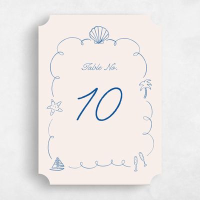 Blue Ticket Wedding Table Number - Boracay