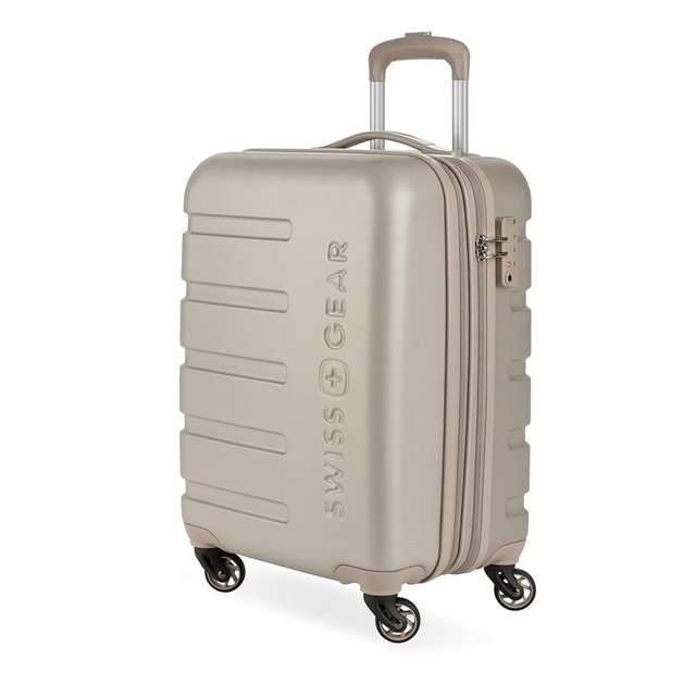 SwissGear 7366 Hardside Expandable Luggage with Spinner Wheels, Sand, Carry-On 19-Inch