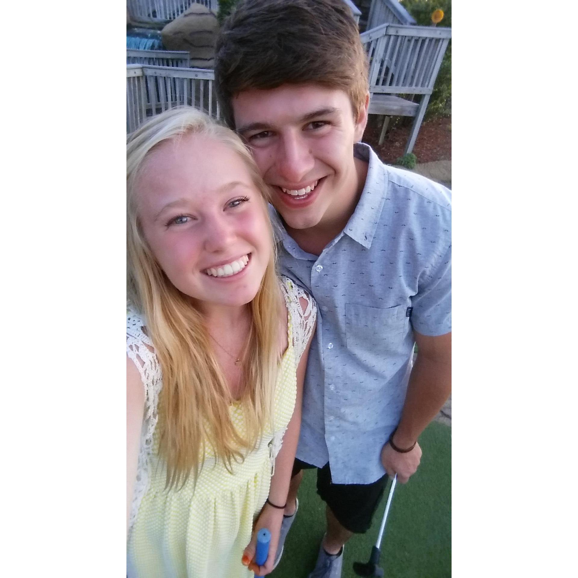 he took me putt-putting--and I smashed him
