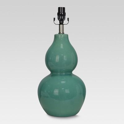 Double Gourd Ceramic Large Lamp Base Aqua - Threshold&#8482;