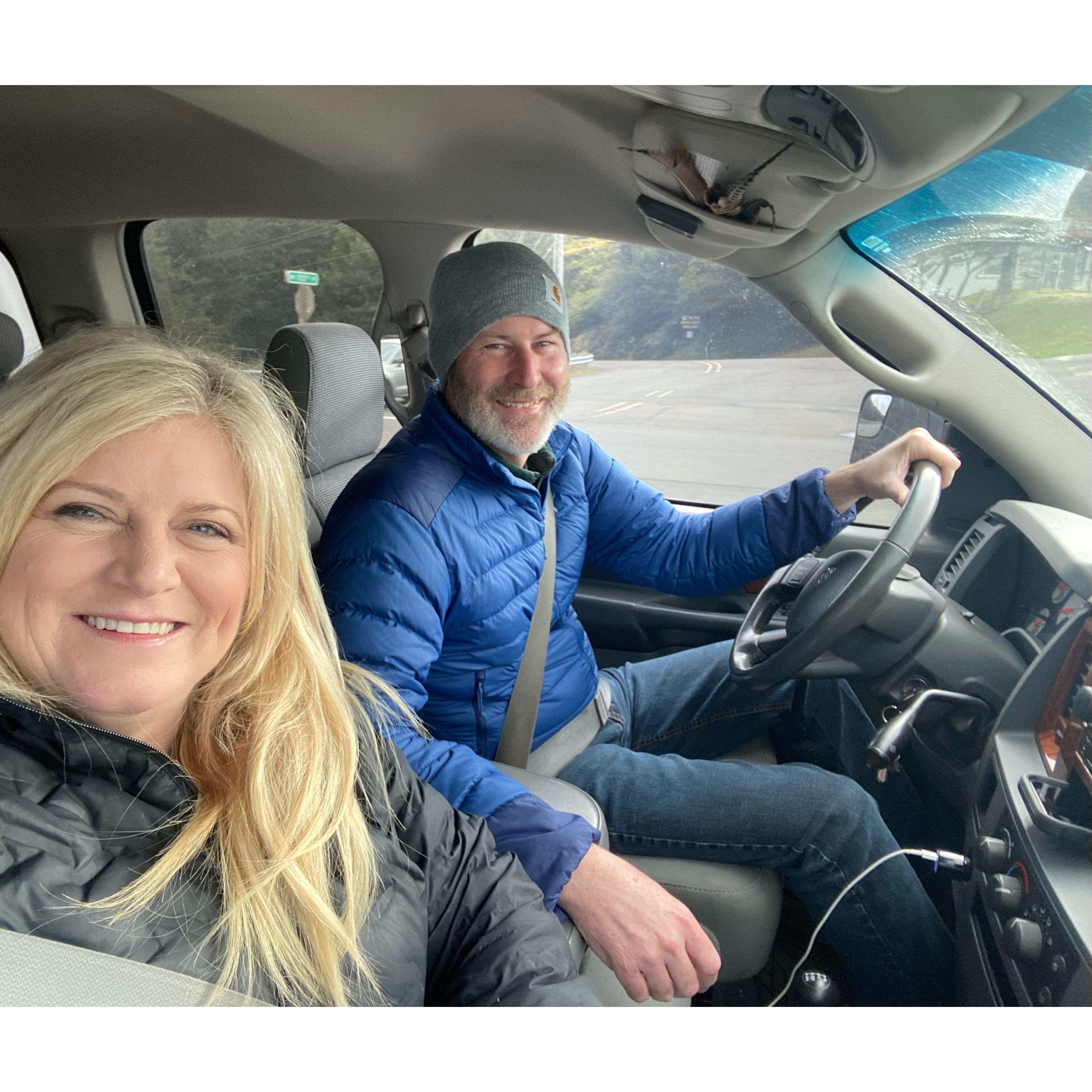 On the road exploring the Oregon coast. The day we told our friends we were in a relationship!