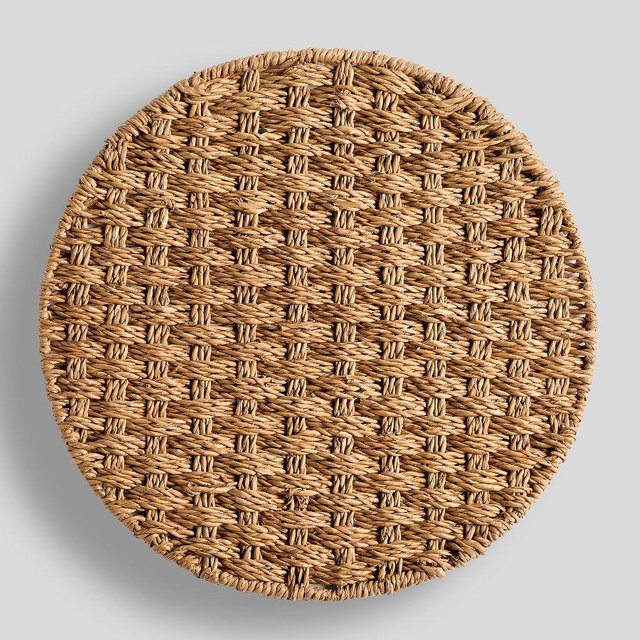 Capitola Woven Round Chargers, Set of 4 - Natural