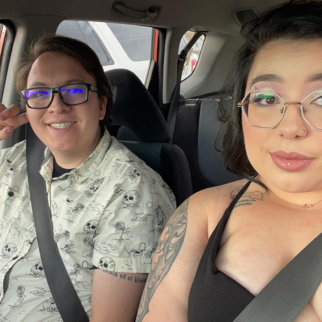 About to take our engagement photos