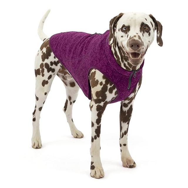 Kurgo K9 Core Dog Sweater | Sweater for Dogs | Dog Fleece Vest | Knit Fleece Pet Jacket | Fleece Lining | Lightweight | Zipper Opening for Harness | Adjustable Neck | Heather Violet | 5 Sizes (Medium)