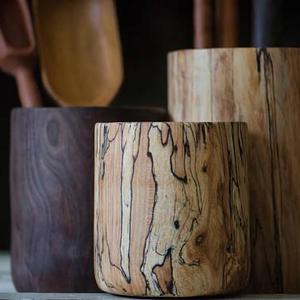 Wooden Utensil Holder Kitchen Storage Crock Canister Housewarming Gift Utensil Holder Rustic Storage Rustic Decor Kitchen Organization