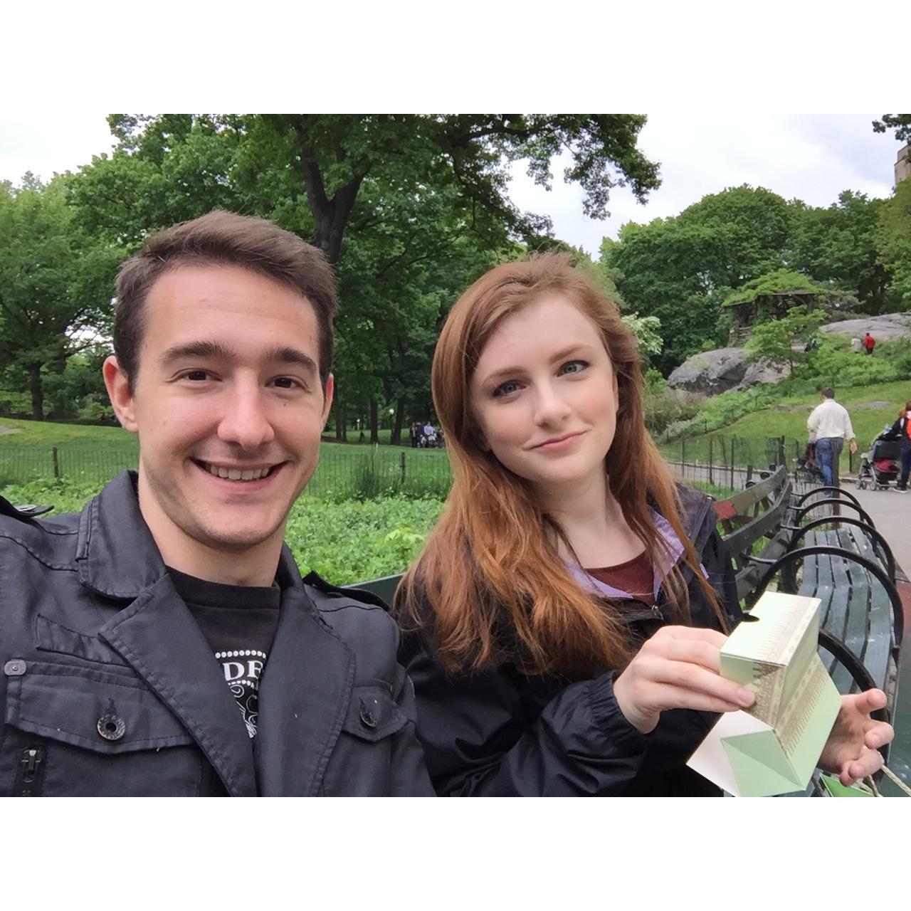 Travel Adventure: New York. Enjoying world famous macaroons in Central Park