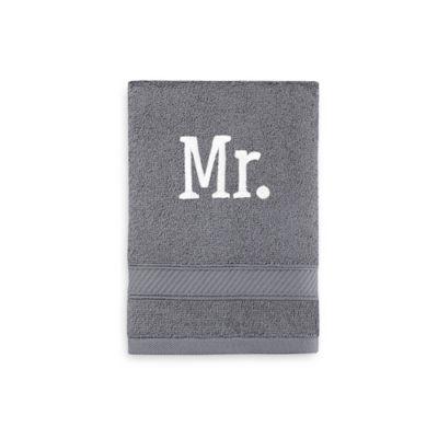 Wamsutta® Personalized Hygro® Mr. & Mrs. Duet Hand Towel in Chrome