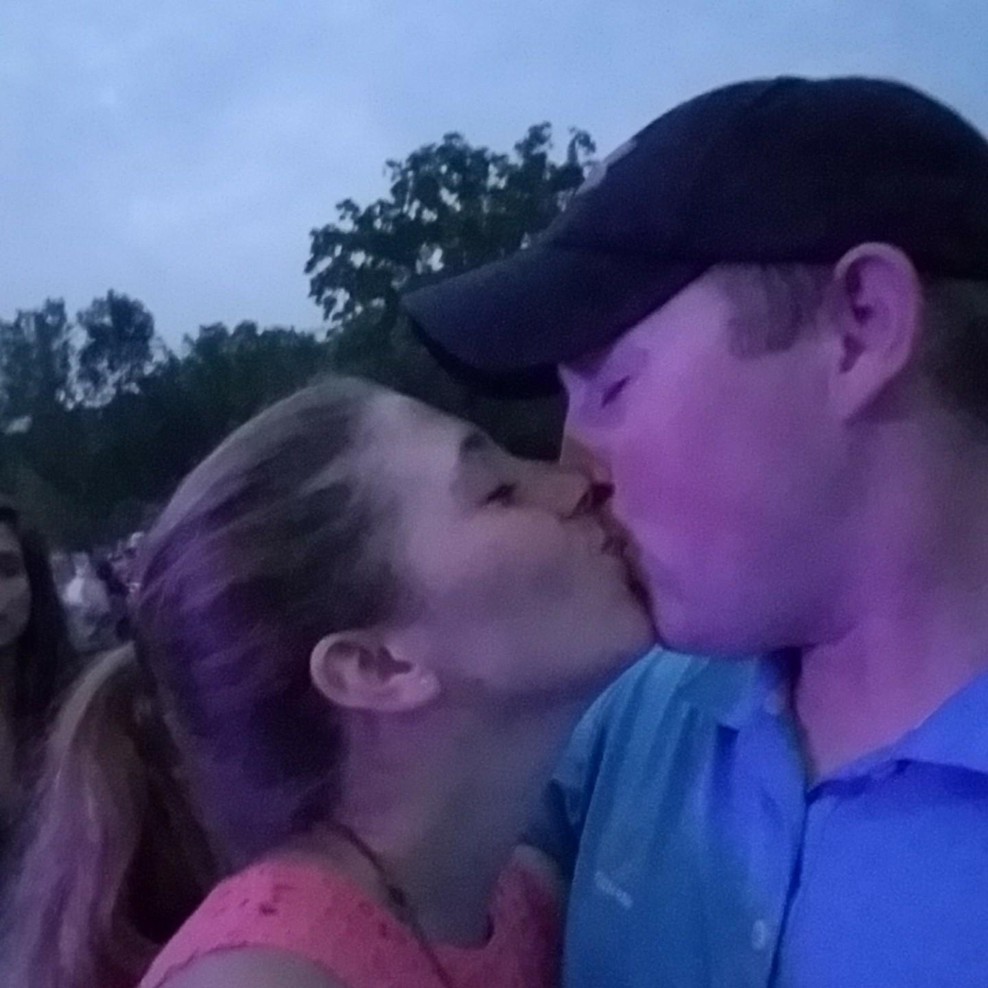 This is actually the only picture of Andy and me kissing in all of the photos we have. This was at the Sam Hunt concert at CMAC.