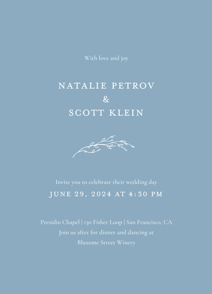 Normandy Classic | Dusty Blue | Zola Wedding Invitations