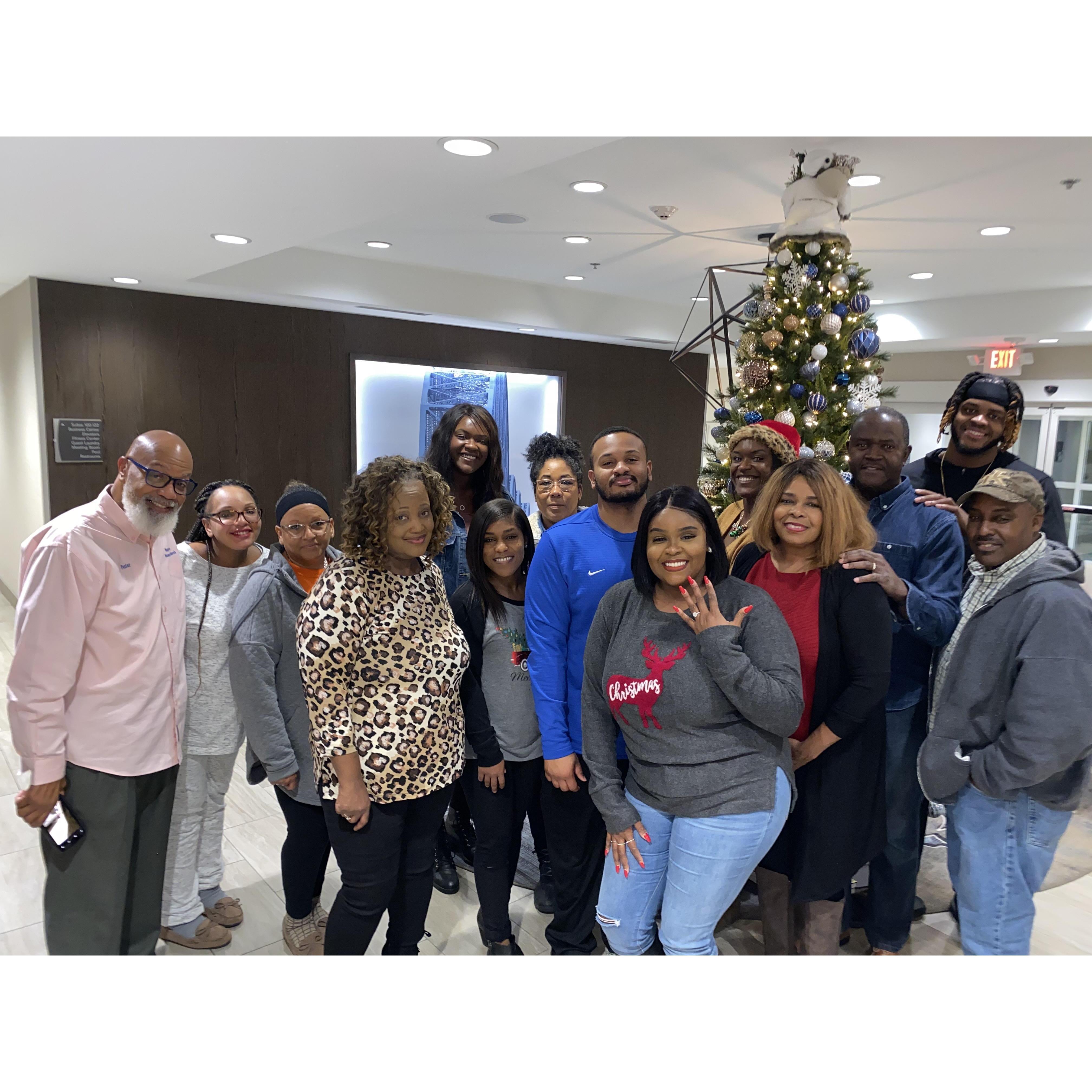 Our support system, we are so grateful for everyone who came out to celebrate our engagement on Christmas Eve.