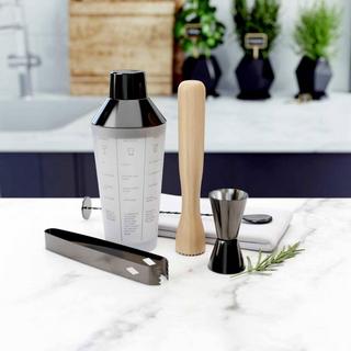 Glass Cocktail Shaker with Printed Recipes