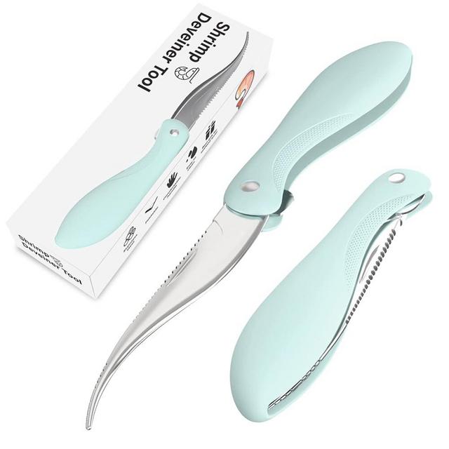 Luvan Shrimp Deveining Tool,Shrimp Deveiner with Sharp Stainless Steel Blade and Non-slip Handle,Shrimp Peeling Tool,Essential Tool for Home Kitchen (1 piece)