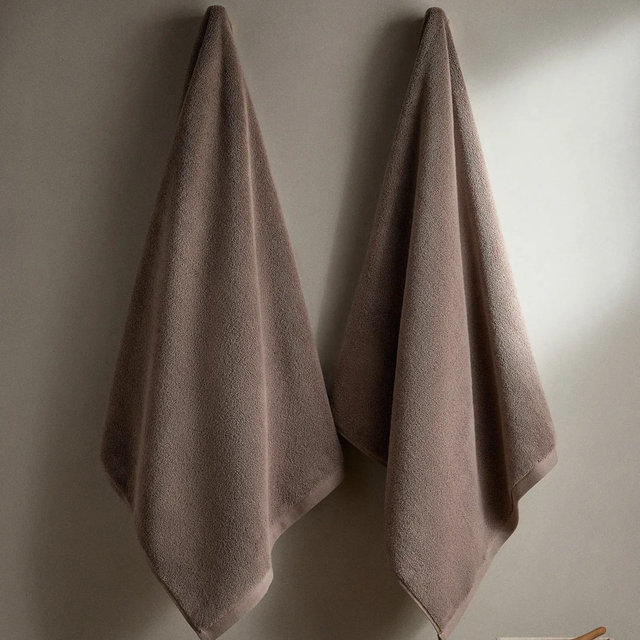 Plush Organic Turkish Cotton Bath Towel (Set of 2) - Heather Brown