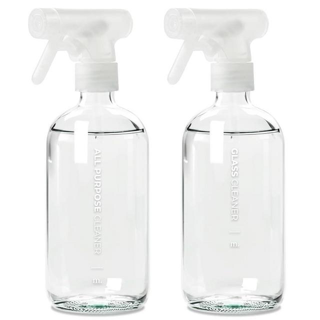 MAISONOVO Glass Spray Bottles for Cleaning | Versatile Spray Bottles for Plants | Durable Glass Spray Bottle for Plants | Glass Spray Bottles 16oz Clear 2pcs