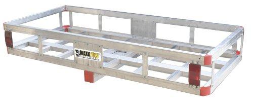 MaxxHaul 70108 49" x 22.5" Hitch Mount Aluminum Cargo Carrier With High Side Rails For RV's, Trucks, SUV's, Vans, Cars With 2" Hitch Receiver - 500-lb Load Capacity , Grey
