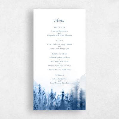 Dark Blue Wedding Menu - Grove