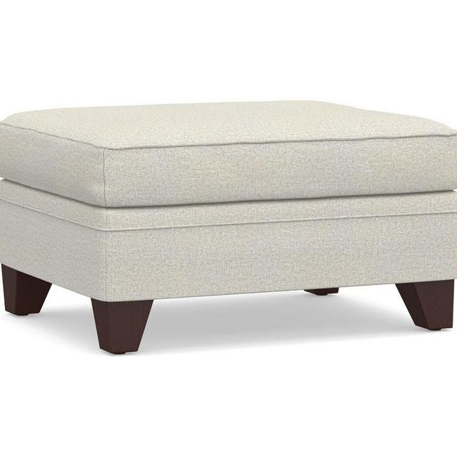Cameron Roll Arm Upholstered Ottoman, PLY CSH, Performance Heathered BSKTWV Dove