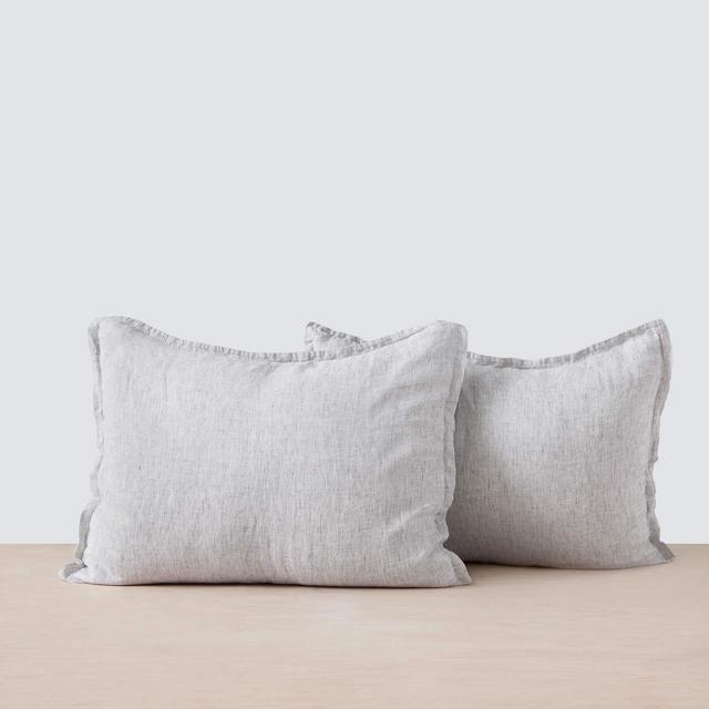 Stonewashed Linen Shams - Slate Blue King