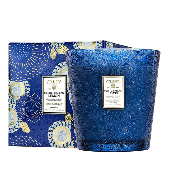 Voluspa Mediterranean Lemon 3 Wick Hearth Candle, 38 oz.