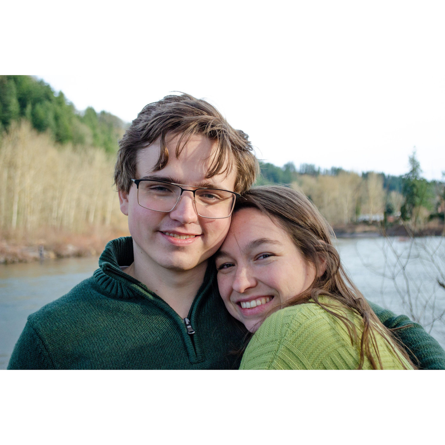 Us in front of a river