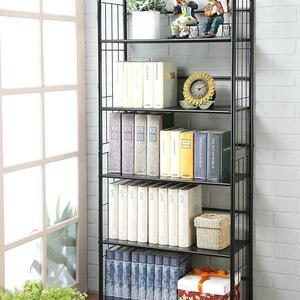 unbrand FT-597BK-5 Black 5 Tier Metal Bookshelf Rack