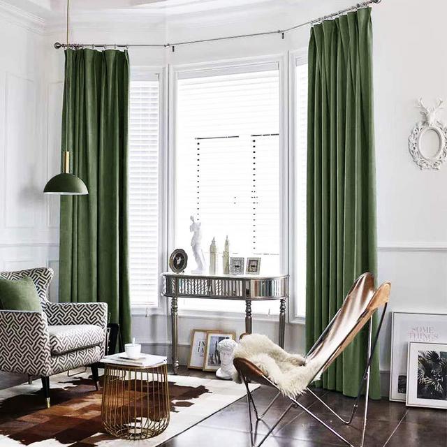 jinchan Velvet Blackout Curtains for Living Room, Thermal Insulated Luxury Drapes for Bedroom 84 Inch Long, Room Darkening Window Treatments Rod Pocket 1 Panel, Sage Green