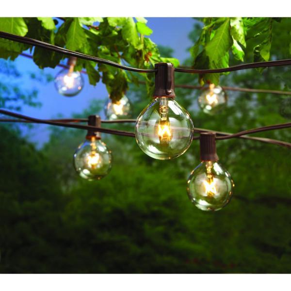 12 ft. Line Voltage 12-Light Large Cafe Clear Indoor/Outdoor String Lights (4-Pack)