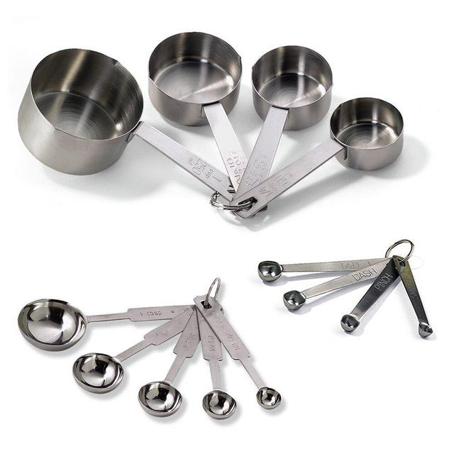 Tablecraft 13-Pieces Stainless Steel Measuring Cup and Spoon Set