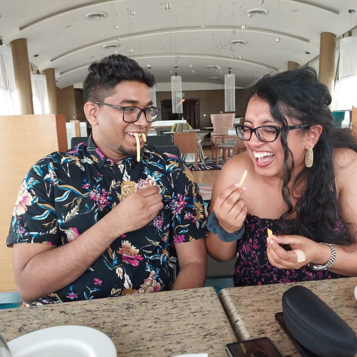 Micah making Alisha laugh as usual