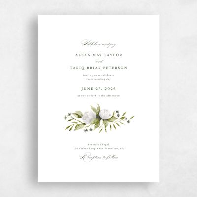 White Wedding Invitation - Cordova Classic