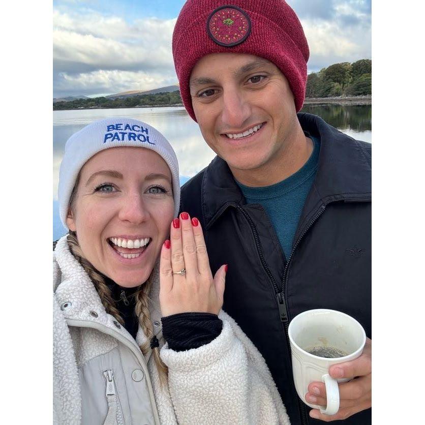 Right after Paul proposed on the pier outside our cottage in Kenmare, Ireland!