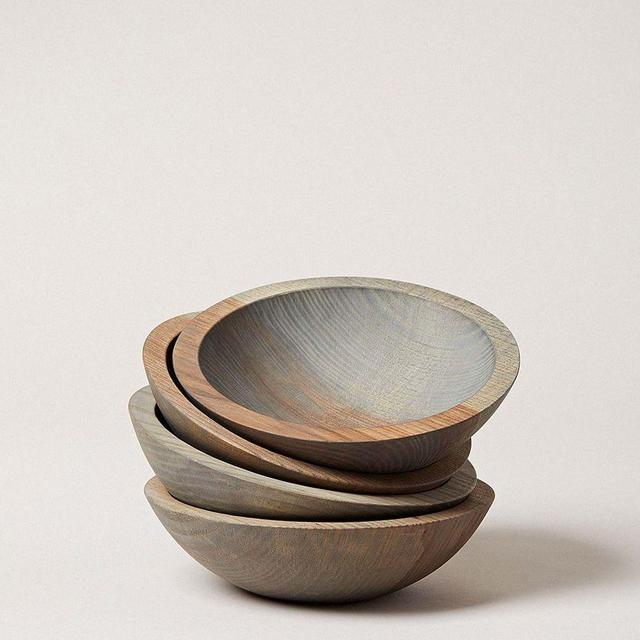 Crafted Wooden Bowls, Crafted from New England, Gray, 7"