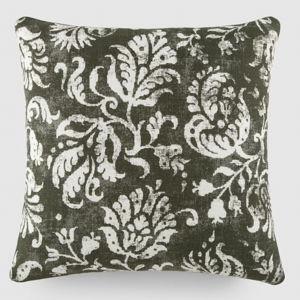 Distressed Floral Pattern (Floral Olive) Cotton Throw Pillow Cover With Pillow Insert Set - Becky Cameron