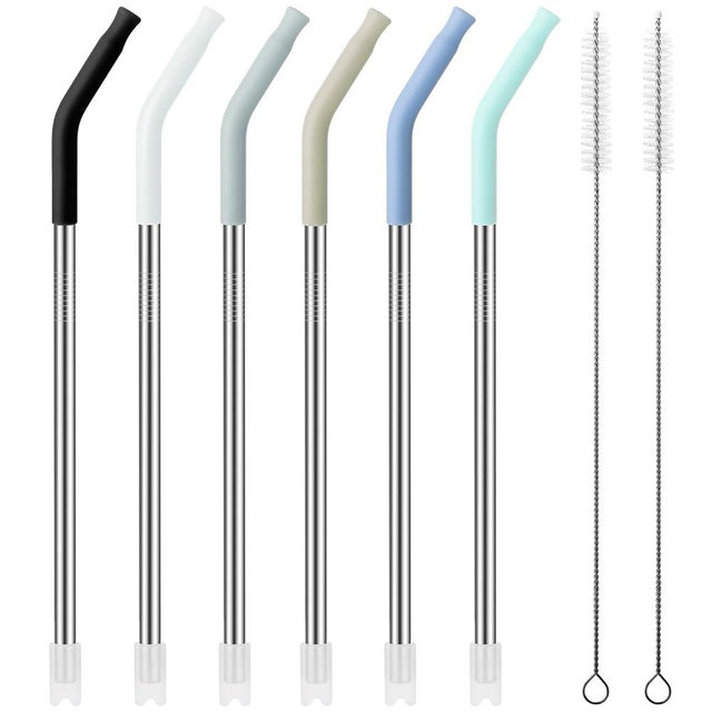 Soledea 20 oz Straight Metal Straws with Silicone Tip for 20 oz Tumbler, Stainless Steel Reusable Drinking Metal Straw for YETI, STANLEY, US Acrylio, BJPKPK, Simple Modern and so on