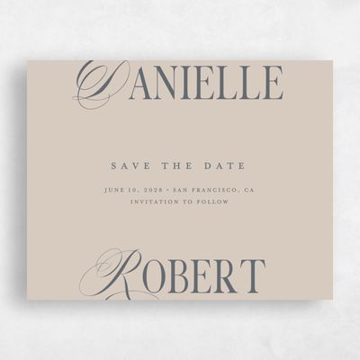 Canvas Tan, Brown Wedding Save the Date - Nevis Landscape