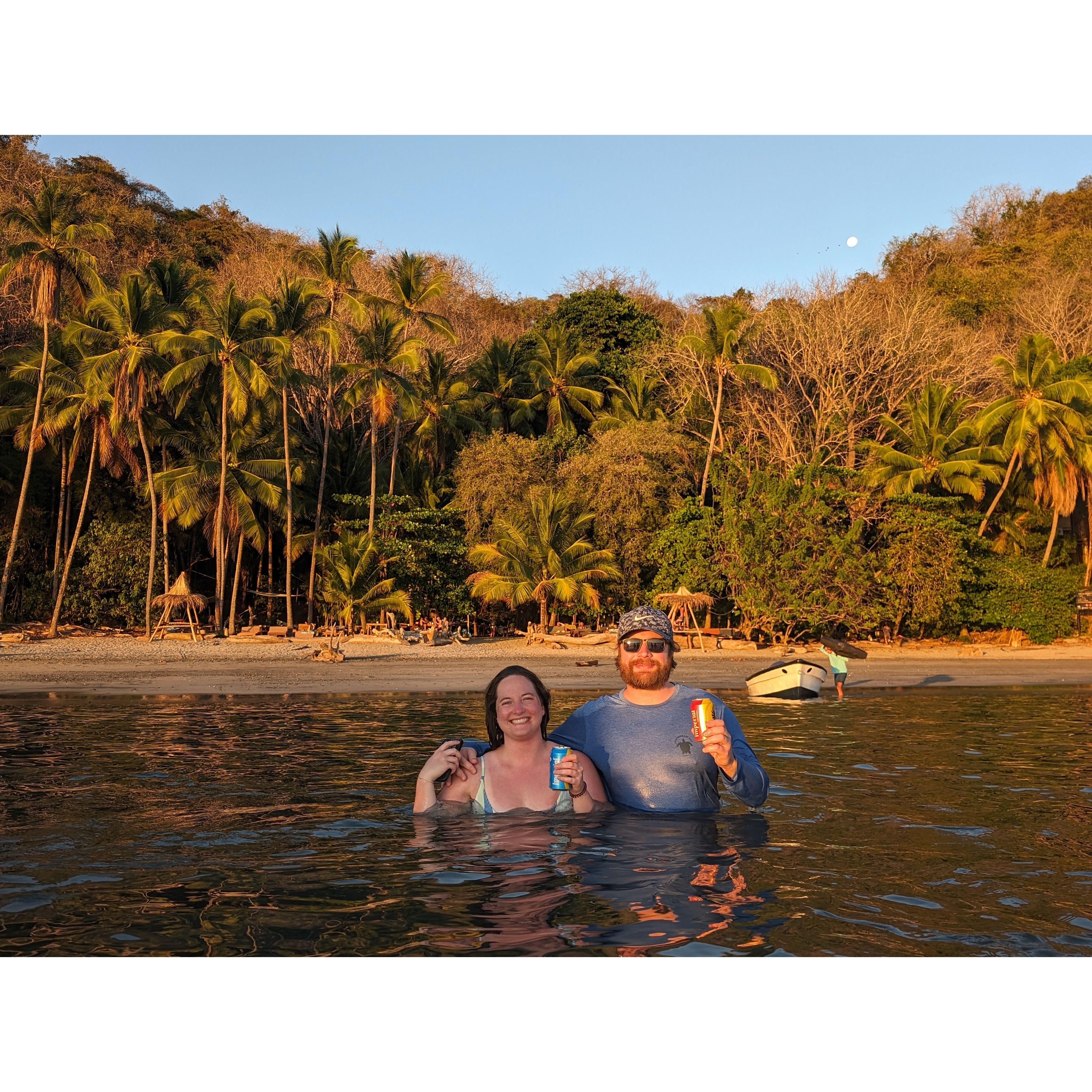 Enjoying the Costa Rican sunset