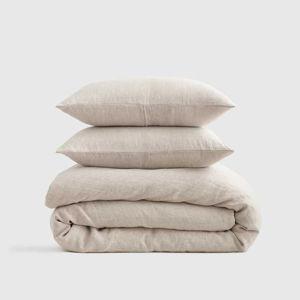 Quince King Linen Duvet Cover Set in Natural Chambray