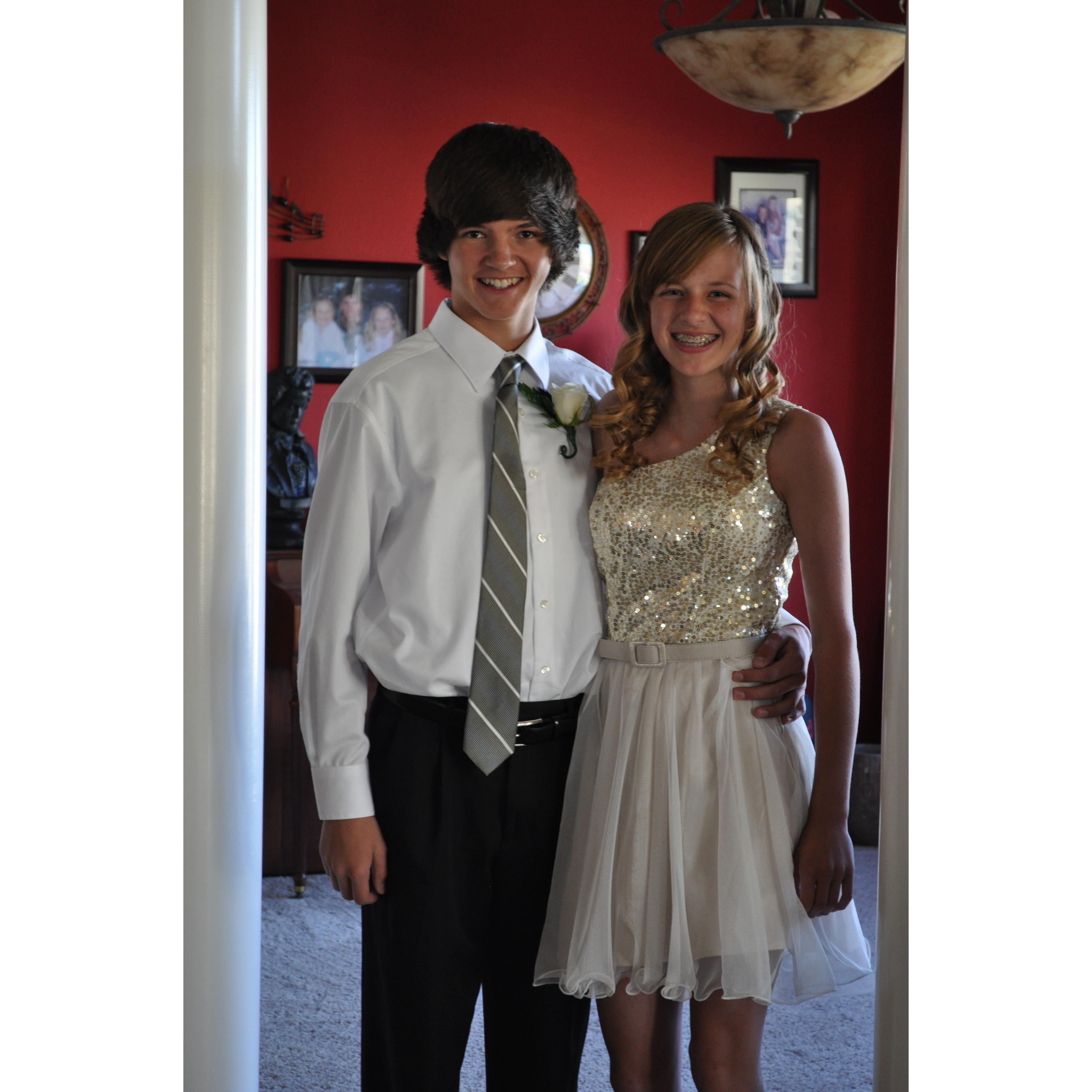 This is us at the 8th grade dance.